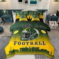 thumbnail image 1 of jejeloiu American Ball Sport City Bedding Comforter Set,7pcs,Kids Ball Game Queen Bedding Sets,Rugby Helmet Queen Sheet Sets For Boys,Lightweight Room Decoration Reversible, 1 of 7