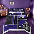 thumbnail image 1 of jejeloiu American Rugby Ball Twin Comforter Sets,Purple Football Helmet Bedding Set For Bots Teens Reversible 2 Pieces, 1 of 8