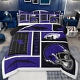 thumbnail image 1 of jejeloiu American Rugby Ball Twin Comforter Sets,Purple Football Helmet Bedding Set For Bots Teens Reversible 2 Pieces, 1 of 8