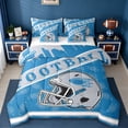 thumbnail image 1 of jejeloiu American Rugby Football 7 Pieces Bedding Comforter Set,Gray Sport Hemet Full Bedding Set For Kids Reversible, 1 of 8