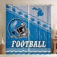 thumbnail image 1 of jejeloiu American Rugby Football Blackout Curtains Set of 2 (52x84 Each),Blue Gray Window Curtains For Sport Gamer, 1 of 6