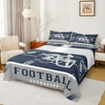 thumbnail image 1 of jejeloiu American Rugby Game Full Size Sheets,Gray Deepblue Bed Sheets For Teens 4 Pieces, 1 of 7