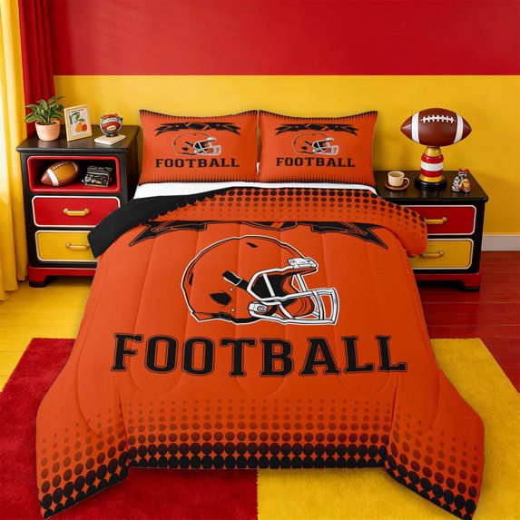 jejeloiu American Rugby Game Twin Comforter Sets,Football Sport Bedding Set For Teens Reversible 2-Piece