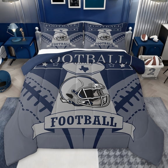 jejeloiu American Rugby Game Twin Comforter Sets,Football Sport Lover Bedding Set For Ball Game Lover Reversible 2-Piece