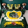 thumbnail image 1 of jejeloiu American Rugby Sport 7-Piece Twin Bedding Sets,Green Yellow Bedding Comforter Set For Football Boys Reversible, 1 of 8