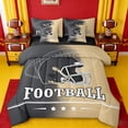 thumbnail image 1 of jejeloiu American Rugby Sport 7 Pieces Bedding Comforter Set,Gold Black Ombre Full Bedding Set For Teens Reversible, 1 of 8