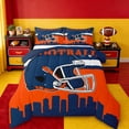 thumbnail image 1 of jejeloiu American Rugby Sport Queen Comforter Set,Deepblue Orange Bedding Comforter Set For Ball Lover Reversible 3-Piece, 1 of 8