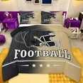 thumbnail image 1 of jejeloiu American Rugby Sport Queen Comforter Set,Gold Black Ombre Bedding Comforter Set For Teens Reversible 3 Pieces, 1 of 8