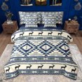 thumbnail image 1 of jejeloiu Ancient Aztec Theme 7-Piece Bedding Comforter Set,Retro Geometric Rhombus King Bedding Sets,Beige Blue Bed Sheets For Kids,Breathable Home Decor Reversible, 1 of 8
