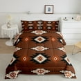 thumbnail image 1 of jejeloiu Ancient Aztec Theme Full Size Comforter Sets,Boho Bohemain Geometric Bedding Comforter Set,Brown Black Bedding Sets For Men Women,Microfiber Bedroom Decorative Reversible,3 Pieces, 1 of 8