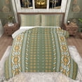 thumbnail image 1 of jejeloiu Ancient Bohemian Aztec Full Size Comforter Sets,Geometric Floral Print Bedding Comforter Set,Green Orange Bedding Sets For Men Women,Super Cozy Room Decor Reversible,3-Piece, 1 of 8