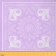 thumbnail image 1 of jejeloiu Ancient Bohemian Fabric (10 Yard),Retro Paisley Light Purple Sewing Fabric For Children, 1 of 6