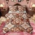 thumbnail image 1 of jejeloiu Ancient Bohemian Floral 7 Pieces Bedding Comforter Set,Brown Beige Full Bedding Set For Adults Reversible, 1 of 8