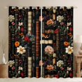 thumbnail image 1 of jejeloiu Ancient Book Bookshelf Curtains Pack of 2 (42x84 Each),Retro Rustic Flower Curtains Blackout,Country Floral Bedroom Curtains For Adult,Breathable Home Decor, 1 of 6