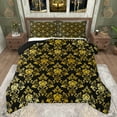 thumbnail image 1 of jejeloiu Ancient Damask Jacquard Bedding Comforter Set,Vintage Victorian Baroque Twin Comforter Sets,Gold Black Bedding Set For Kids,Microfiber Bedroom Decor Reversible,2pcs, 1 of 8