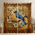 thumbnail image 1 of jejeloiu Ancient Flower Floral Curtains Pack of 2 (42x84 Each),Wild Flying Bird Curtains Blackout,Blue Brown Bedroom Curtains For Men Women,Ultra Soft Home Decor, 1 of 5