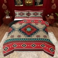 thumbnail image 1 of jejeloiu Ancient Geometric Rhombus Queen Comforter Set,Boho Exotic Style Bedding Sets,Rustic Aztec Triangle Bedding Comforter Set For Adults,Super Cozy Room Decor Reversible,3pcs, 1 of 7