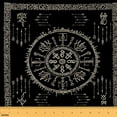 thumbnail image 1 of jejeloiu Ancient Rune Fabric by the Yard 1 Yard,Scandinavian Aesthetic Mythology Home Decor Fabric by the Yard,Black Gold Sewing Fabric For Men Women,Breathable Home Decor, 1 of 6