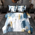 thumbnail image 1 of jejeloiu Ancient Splashing Ink 7-Piece Twin Bedding Sets,Blue White Gold Bedding Comforter Set For Men Women Reversible, 1 of 8