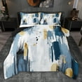 thumbnail image 1 of jejeloiu Ancient Splashing Ink Twin Comforter Sets,Blue White Gold Bedding Set For Men Women Reversible 2-Piece, 1 of 8
