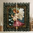 thumbnail image 1 of jejeloiu Angel Girl Blackout Curtains Set of 2 (52x84 Each),Colorful Boho Print Window Curtains,Rainforst Plant Tree Curtains and Drapes For Children,Ultra Soft Home Decor, 1 of 6