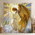 thumbnail image 1 of jejeloiu Angel Wings Curtains Pack of 2 (42x84 Each),Yellow White Curtains Blackout,God Bedroom Curtains For Men Women,Microfiber Bedroom Decor, 1 of 6