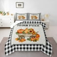 thumbnail image 1 of jejeloiu Autumn Fall Maples Full Size Comforter Sets,Orange Pumpkin Sunflower Bedding Comforter Set,White Black Plaid Bedding Sets For Child,Ultra Soft Home Decor,3pcs, 1 of 8
