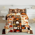 thumbnail image 1 of jejeloiu Autumn Harvest Pumpkin Bedding Comforter Set,Hello Fall Twin Comforter Sets,Rustic Flower Mushroom Maple Bedding Set For Men Women,Microfiber Bedroom Decor Reversible,2pcs, 1 of 8