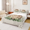 thumbnail image 1 of jejeloiu Autumn Harvest Pumpkin Twin Sheet Sets,Brown Bowtie Bowknot Twin Fitted Sheet,Geometruc Dot Plaid Flat Sheet,Super Cozy Room Decor,3-Piece, 1 of 7