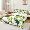 thumbnail image 1 of jejeloiu Avocado Full Size Sheets,Green Fruit Bed Sheets,Black Geometric Dots Sheet Sets For Kids,Breathable Home Decor,4pcs, 1 of 7