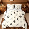 thumbnail image 1 of jejeloiu Aztec Bull Skull Western 7-Piece Twin Bedding Sets Kids,Tribal Desert Print Bedding Comforter Set For Boy,Reversible, 1 of 7