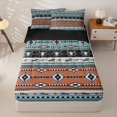 thumbnail image 1 of jejeloiu Aztec Geometric Pattern Zipper Twin Comforter Sets with Fitted Sheet and 2 Pillowcases Kids,Tribal Bull Skull Zipper Bedding Set,Reversible,4 Pieces, 1 of 7