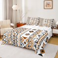 thumbnail image 1 of jejeloiu Aztec Geometric Queen Sheets For Men Women,Southwestern Pattern Queen Sheet Sets,White Orange,4 Pieces,1 Flat Sheet, 1 Fitted Sheet and 2 Pillowcases, 1 of 6