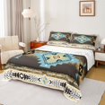 thumbnail image 1 of jejeloiu Aztec Rhombus Twin 3-Piece Luxury Brown Cyan Bohemian Sheet Set, 1 of 7