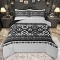 thumbnail image 1 of jejeloiu Aztec Triangle Rhombus Twin Comforter Sets,Gray Black Bedding Set For Teens Kids Reversible 2pcs, 1 of 8