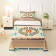 thumbnail image 1 of jejeloiu Aztec Tribal Twin Sheets,Geometric Pattern Bedding For Boys,Beige Brown,3pcs,1 Fitted Sheet and 1 Pillowcase, 1 of 6