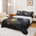 thumbnail image 1 of jejeloiu Balck Crow Queen Sheet Sets,Vintage Plant Floral Flat Sheet,Yellow Glowing Bottle Queen Fitted Sheet,Lightweight Room Decor,4pcs, 1 of 7