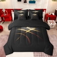 thumbnail image 1 of jejeloiu Ball Game Gaming 7-Piece Twin Bedding Sets,Basketballsport Bedding Comforter Set,Black Gold Sheet Sets For Men Women,Super Cozy Room Decor Reversible, 1 of 8
