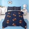 thumbnail image 1 of jejeloiu Ball Game Rugby Bedding Comforter Set,American Ball Twin Comforter Sets,Blue Brown Bedding Set For Child,Microfiber Bedroom Decor Reversible,3-Piece, 1 of 9