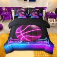 thumbnail image 1 of jejeloiu Ball Sport Theme 7 Pieces Bedding Comforter Set,Basketball Game Gaming Full Bedding Set For Men Women Reversible, 1 of 8