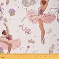 thumbnail image 1 of jejeloiu Ballerina Fabric by the Yard 1 Yard,Crown Hairpin Home Decor Fabric by the Yard,Purple Ballet Shoe Sewing Fabric For Girls Teens,Super Cozy Room Decor, 1 of 6