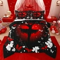 thumbnail image 1 of jejeloiu Ballet Dancer Full Size Comforter Sets,Vintage Butterflies Flowers Bedding Comforter Set,White Red Black Bedding Sets For Girls Kids,Super Cozy Room Decor Reversible,3 Pieces, 1 of 8