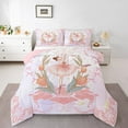 thumbnail image 1 of jejeloiu Ballet Girl Queen Comforter Set,Cute Bowtie Bowknot Bedding Sets,Pink Tulip Flower Bedding Comforter Set For Child,Ultra Soft Home Decor Reversible,3pcs, 1 of 8