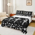 thumbnail image 1 of jejeloiu Ballet Girls Full Size Sheets,Glitter Diamond Print Bed Sheets,Gray Black Sheet Sets For Child,Microfiber Bedroom Decor,4-Piece, 1 of 7