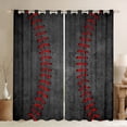 thumbnail image 1 of jejeloiu Baseball Blackout Curtains Set of 2 (52x84 Each),Teens Sport Game Window Curtains,Gray Red Curtains and Drapes For Kids,Breathable Home Decor, 1 of 6