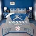 thumbnail image 1 of jejeloiu Baseball City Bedding Comforter Set,Kansas Twin Comforter Sets,Gray Blue Bedding Set For Child,Luxury Bedroom Decor Reversible,2pcs, 1 of 7