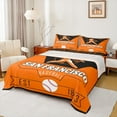 thumbnail image 1 of jejeloiu Baseball City Full Size Sheets,San Francisco Bed Sheets,Orange Black Sheet Sets For Child,Luxury Bedroom Decor,4pcs, 1 of 7