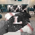 thumbnail image 1 of jejeloiu Baseball Game 7 Pieces Bedding Comforter Set,Ball Sport Lover Full Bedding Set,First Letter L Fitted Sheet Flat Sheet For Girls,Super Cozy Room Decor Reversible, 1 of 8