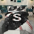 thumbnail image 1 of jejeloiu Baseball Game Full Size Comforter Sets,Ball Sport Lover Bedding Comforter Set,First Letter S Bedding Sets For Girls,Super Cozy Room Decor Reversible,3pcs, 1 of 8