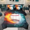 thumbnail image 1 of jejeloiu Baseball Game Gaming 7pcs Bedding Comforter Set,Ball Sport Queen Bedding Sets,Gradient Orange Cyan Queen Sheet Sets For Boys Kids,Ultra Soft Home Decor Reversible, 1 of 8
